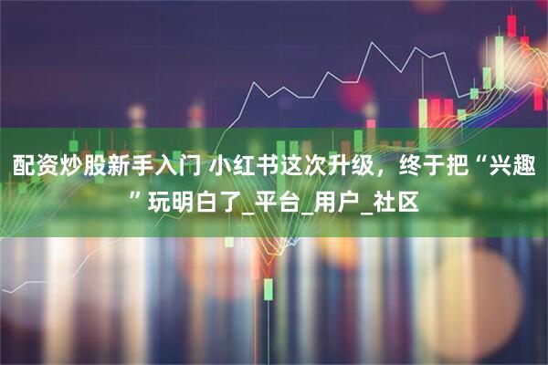 配资炒股新手入门 小红书这次升级，终于把“兴趣”玩明白了_平台_用户_社区